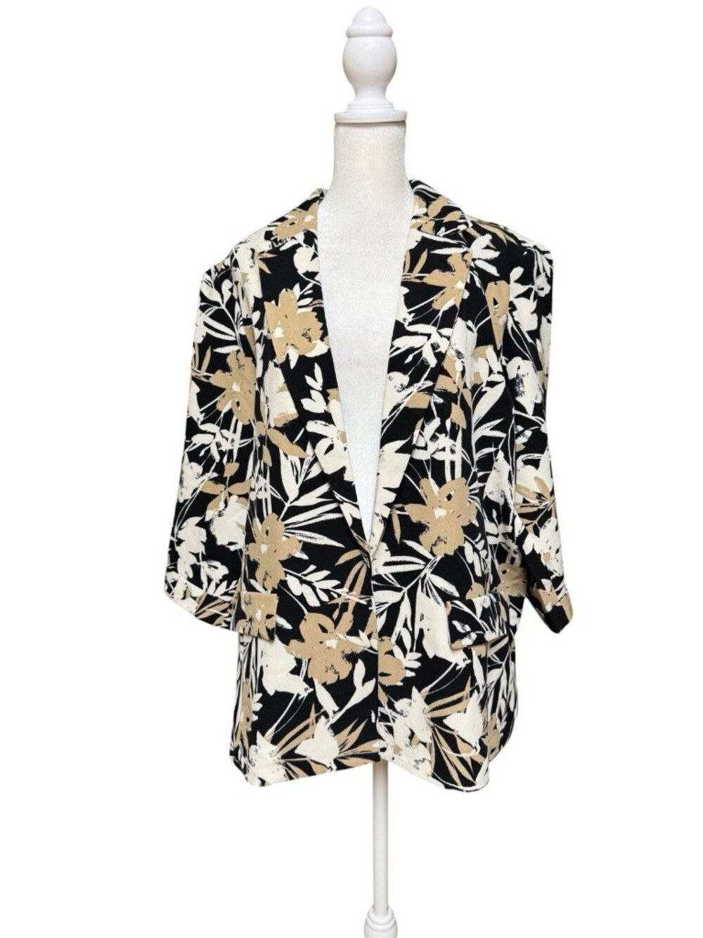 Soho Apparel Ltd Blazer Womens XL Floral Open Front NWT Lightweight